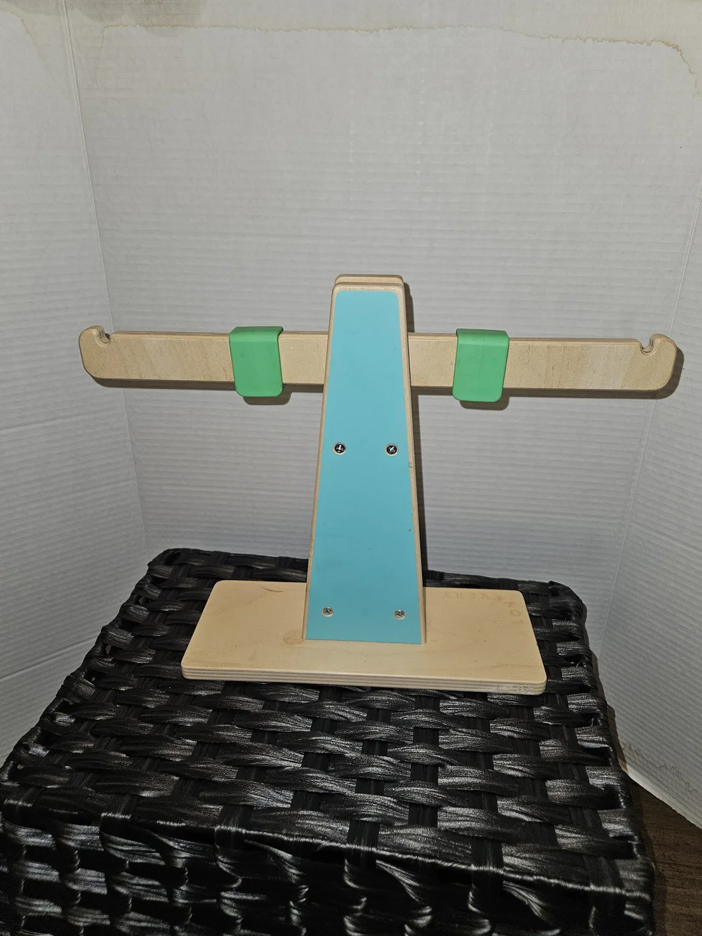 Wooden Balance Scale Toy for Kids - Turquoise and Green Scale Only